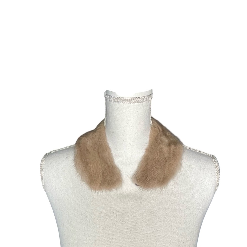 Vintage Mink Fur Collar – Light Beige